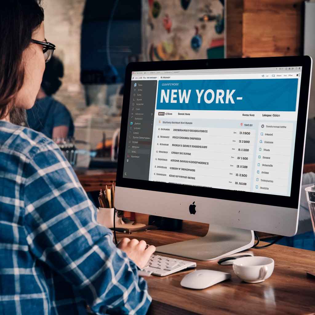 An image of a keyword research tool interface focused on New York-specific keywords.