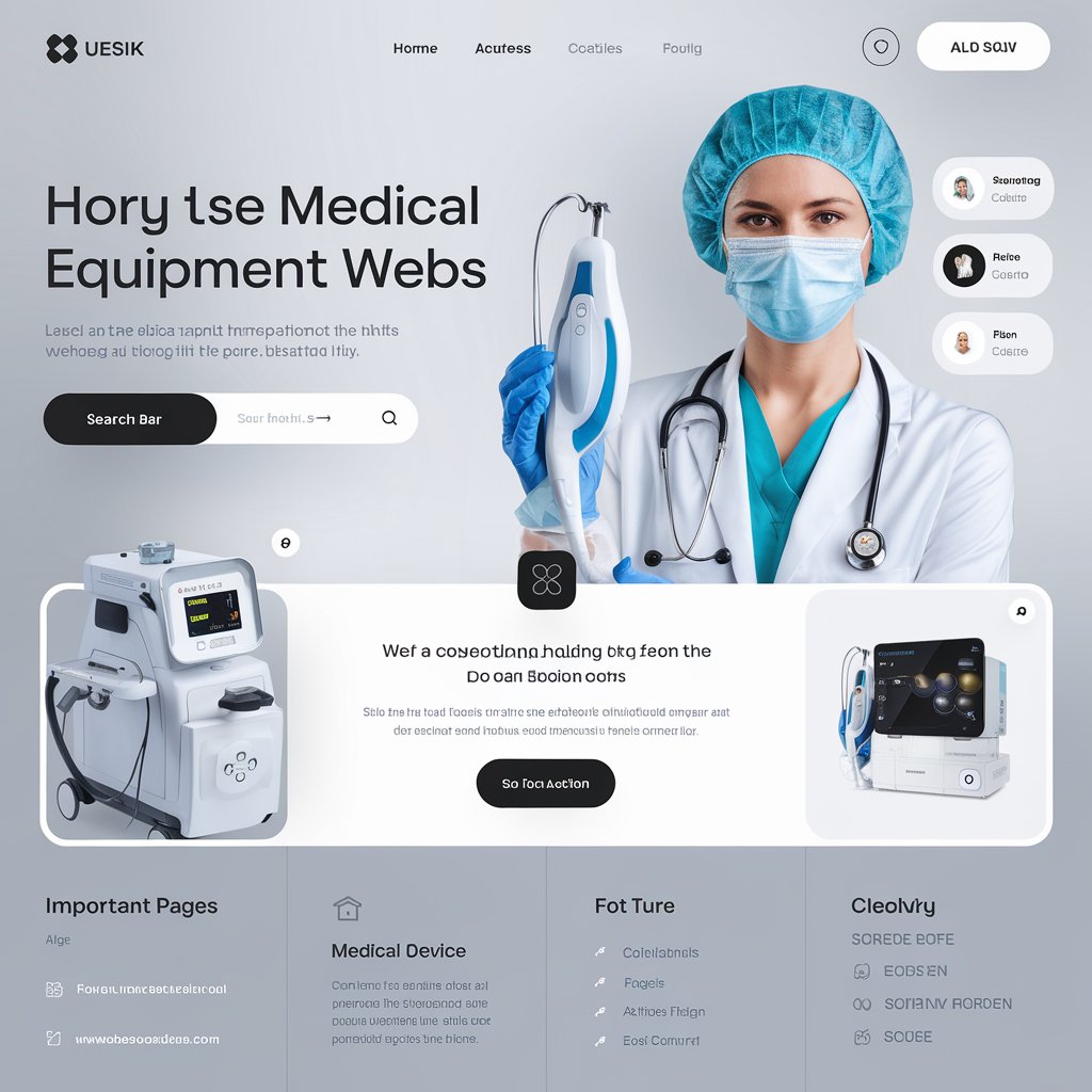 modern homepage design for a medical equipment website