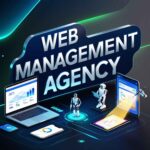 a prominent label in large, bold, metallic silver font reading Web Management Agency (2)