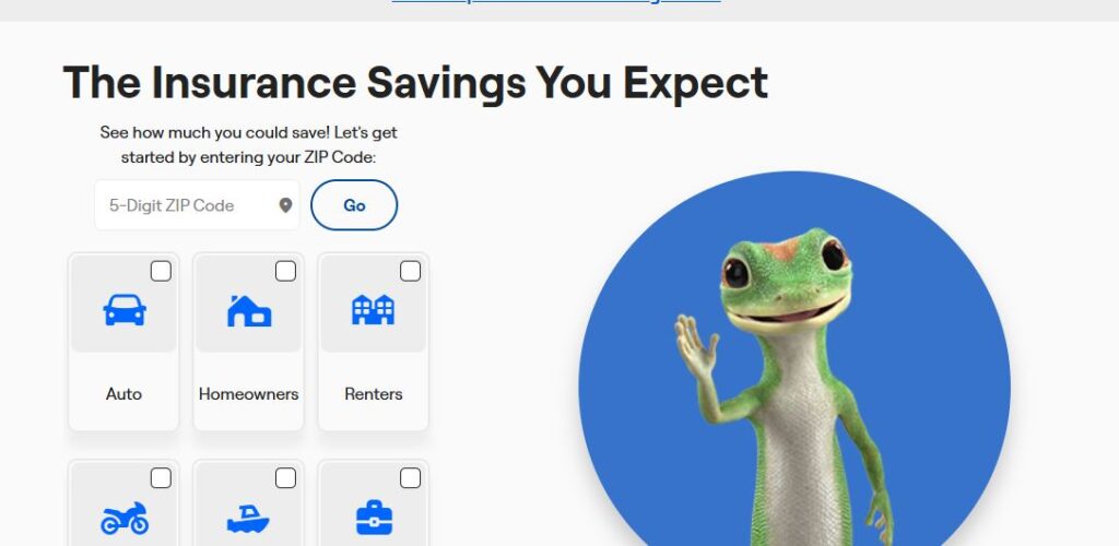 an insurance company homepage