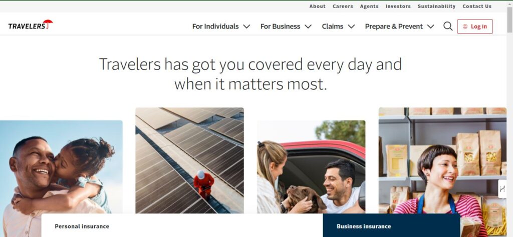 an insurance company homepage